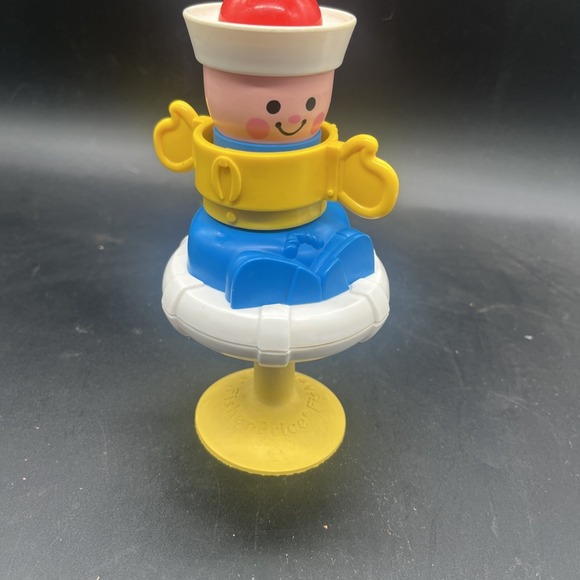Fisher-Price Other - Fisher Price Sailor Baby Rattle Suction High Chair Squeak Toy Vintage 1984